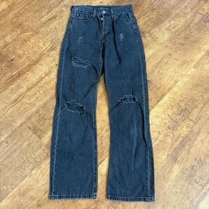 90s baggy dark grey/faded black straight‎ leg jeans